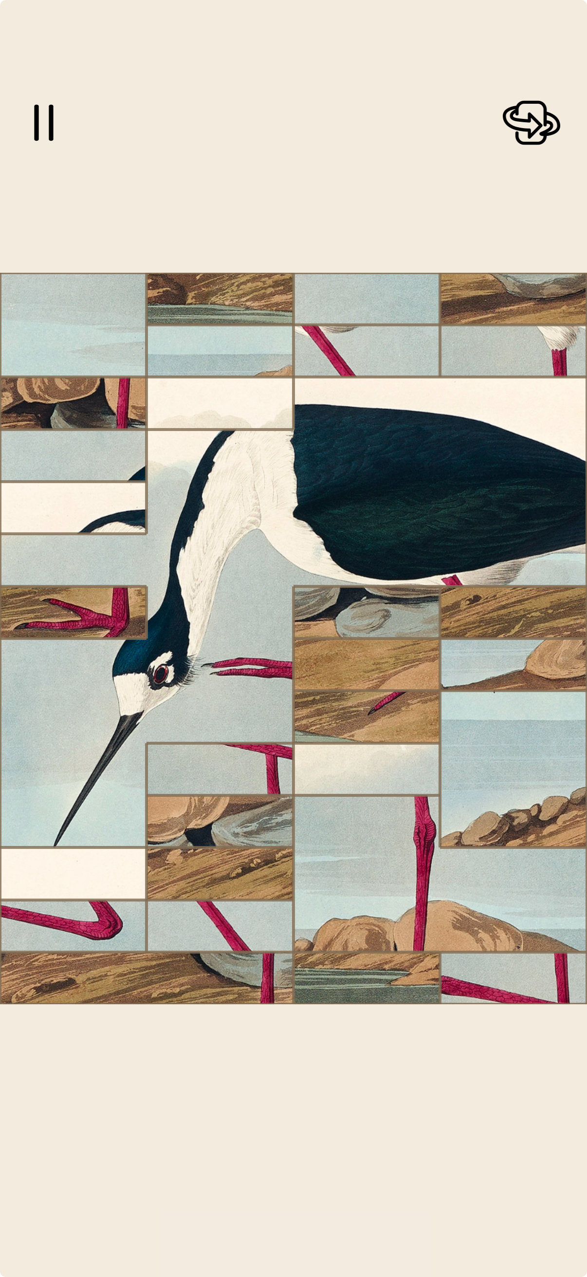Screenshot showing the black stilt puzzle partially solved.