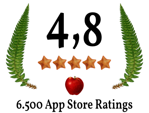 Laurel, saying: 4.8 out of 5 stars, 6,500 App Store Ratings